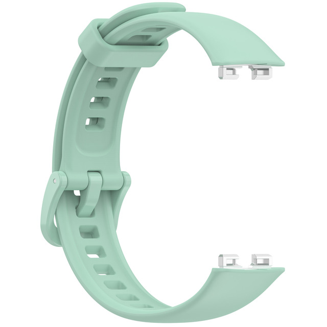 Pure Color Silicone Strap with Same Color Buckle Smartwatch Band Metal/TPU Connector for Huawei Band 8 9 10
