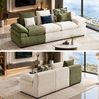 Canapé modulaire moderne 3 places avec coussins moelleux pour salon