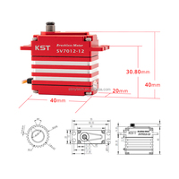 Servomoteur numérique sans balais JX KST SV7012-12 SHV 75.0Kgf.cm 0.10sec/60 6BB 4 pôles en métal pour pièces d'avion RC, jouets et drones industriels