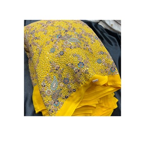 Wholesale Factory Price Wedding Dress Material Embroidery Georgette Fabric from Indian Manufacturer and Supplier