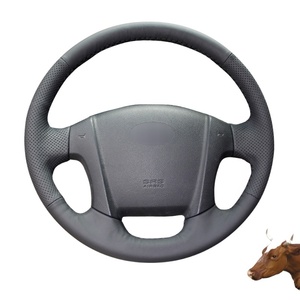 Couverture de <span class=keywords><strong>volant</strong></span> en cuir véritable noir, cousu à la main, pour <span class=keywords><strong>Kia</strong></span> <span class=keywords><strong>Sportage</strong></span> 2, 2005, 2006, 2007, 2008, 2009, 2010, vente en gros - Product Image 1
