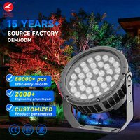 Projecteur d'extérieur 18W IP65 étanche COB RGB à sept couleurs avec télécommande, à piquet, pour éclairage paysager large et diffuse