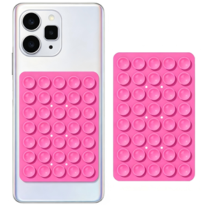 Support de téléphone réutilisable à ventouse double face en silicone, 40 ventouses, tapis adhésif pour miroir, verre, carrelage, fabriqué en Chine - Product Image 1