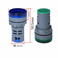 AD16 LED AC Voltmeter Lampu Sinyal Tampilan Digital Pengukur Tegangan Volt Indikator Lampu Penguji Rentang Pengukuran AC50-500V