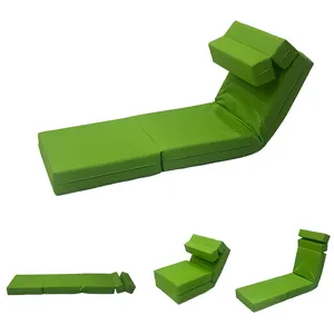 Canapé-lit pliant à trois sections dossier réglable canapé-lit en mousse à mémoire de forme pour diverses activités