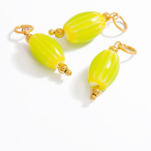 Cuentas ovaladas de vidrio de estilo nepalí para la fabricación de collares PJ91721A - Product Image 4