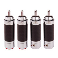 Connecteur RCA plaqué rhodium avec blindage en fibre de carbone, ouverture de 10 mm, pour systèmes audio HiFi et amplificateurs