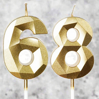 Bougies d'anniversaire scintillantes en forme de couronne, décorations de gâteau dorées pour adultes, chiffres 0-9 en acier inoxydable