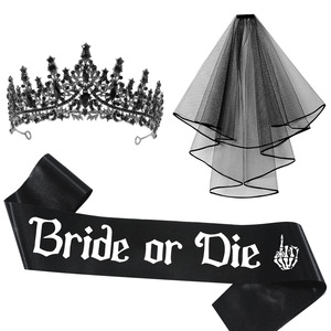 Offre Spéciale Halloween : Ensemble <span class=keywords><strong>Voile</strong></span> <span class=keywords><strong>de</strong></span> <span class=keywords><strong>Mariée</strong></span> Gothique Noir avec <span class=keywords><strong>Couronne</strong></span> <span class=keywords><strong>et</strong></span> Bretelles, Thème <span class=keywords><strong>Mariée</strong></span> Fantôme, pour Fête Unique ou Mariage LSWER130 - Product Image 2