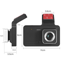 4.0In Dash Cam Car DVR 24H HD 1080P Kamera Dasbor Lensa Ganda Perekam Video 1080P Kotak Hitam Perekam Mengemudi Cermin Dasbor Berputar 24 Jam