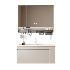 New bathroom cabinet combination ceramic integrated basin multi-functional <b>mirror</b> cabinet wash basin - Product Image 5