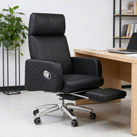 Chaise de bureau de direction laquée, style luxe léger, revêtement en cuir, dossier haut, fonction pivotante, assortie au bureau du directeur