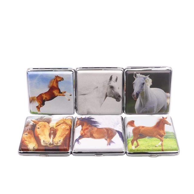 Hot Sale Factory Outlet Cheap Price 20pcs PU Leather Card Holder Metal Clip Custom Wholesale Metal Cigarette Cases