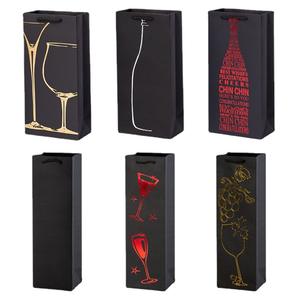 זול יין tote שקיות חם ביול סיטונאי יין בקבוק מתנת שקיות עם ידית custom אדום יין לשאת תיק למחזור - Product Image 6