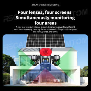 Caméra de sécurité intelligente 4G avec carte SIM, caméra de surveillance extérieure PTZ à quatre objectifs, suivi automatique 20MP, sans fil, réseau - Product Image 3