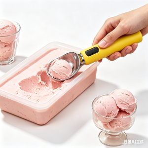 Cuillère à glace chauffante électrique avec écran LED, chaleur constante, chauffage automatique, cuillère à glace intelligente sensible à la température - Product Image 5
