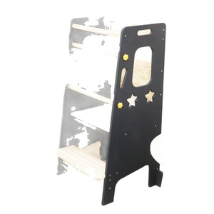Children's Learning Tower Solid Wood <b>Step</b> Stool With Handrails Safety Design For <b>Kitchen</b> Washing - Product Image 5