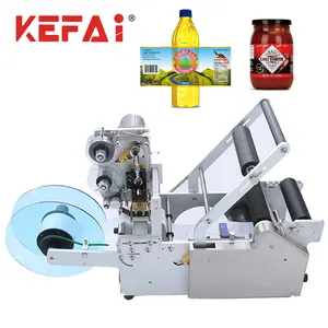 Kefai Semi-Automatische Tafelblad Zelfklevende Ronde Fles/Bliksticker Etiketteermachine Hoge Prestaties