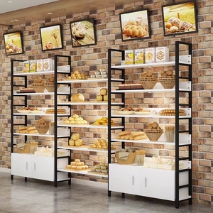 Customized Bakery Display Stand Gondola Shelves <b>Metal</b> Supermarket Shelves Wooden Display <b>Racks</b> for Supermarket - Product Image 3