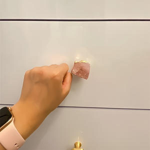 Pomo de latón de lujo ligero con cristal de amatista y fluorita para cajones, puertas de armario, muebles y zapateros - Product Image 4