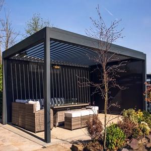 2-20% de descuento 10x12 pérgola cobertizo para vivir al aire libre creaciones de patio trasero Gazebo cubierta de patio con persianas casas de verano para jardines pequeños - Product Image 1