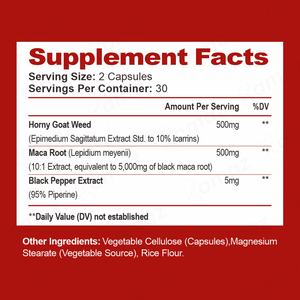 Amaz Private Label Natuurlijk Kruidenextract <span class=keywords><strong>Epimedium</strong></span> <span class=keywords><strong>Sagittatum</strong></span> Mannelijke Energie Capsules voor Volwassen Mannen, 60 stuks - Product Image 4