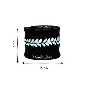 Pot de fleurs décoratif élégant noir pour table, support de plantes vertes pour bureau et salon - Product Image 2