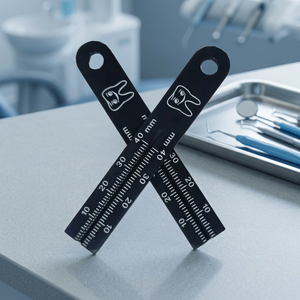 Jauge endodontique en acier inoxydable 40 mm, règle de mesure manuelle pour instruments dentaires et implants, mesure de la largeur du canal radiculaire - Product Image 3