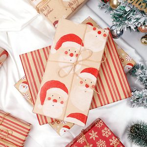 Rollo de papel de regalo con cabeza de Reno de Navidad marrón grande, resistente al agua, reciclable, papel de embalaje de regalo para Cajas de Regalo De vacaciones - Product Image 2