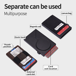 Cartera Magnética Inteligente con Bloqueo RFID para Hombre, Cartera Delgada con Función Magnética Desmontable para Teléfono y Tarjetas - Product Image 4