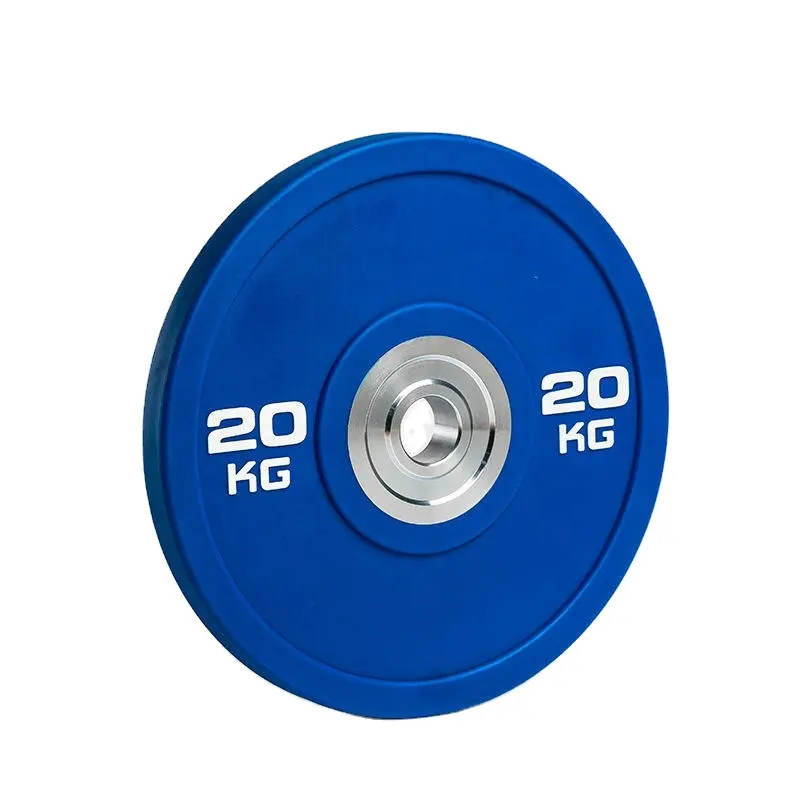 Dinuo Gym olahraga Angkat Berat 2.5kg -25KG pelat Bumper baja angkat berat barbel dikalibrasi pelat berat