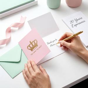 Cartes de vœux couleur macaron de qualité supérieure, cartes d'anniversaire personnalisées en gros, dorure <span class=keywords><strong>à</strong></span> chaud, directement de l'usine - Product Image 5