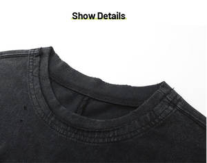 Camiseta Personalizada con Logotipo, 100% Algodón, Lavado Ácido Vintage, Ecológica, para Hombre, Cuello Redondo, Ajuste Holgado, Diseño Sólido, Mangas Cortas - Product Image 4