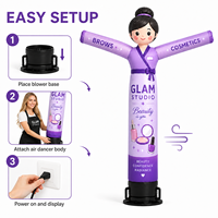 Danseur gonflable personnalisé pour salon de beauté, figurine publicitaire extérieure pour attirer les clients de magasins de cosmétiques