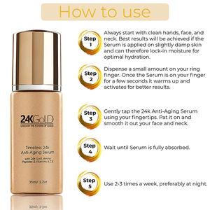 Label privé sérum organique en or 24 carats sérum visage blanchissant actif pour femmes corée peau du visage OEM/ODM lèvres 30ml 50ml 100ml pur - Product Image 5