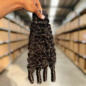 Extensiones de <span class=keywords><strong>Cabello</strong></span> Humano Rizado Birmano, Super Double Drawn, con Puntas Más Gruesas, Cortadas de Niña Joven, <span class=keywords><strong>Cabello</strong></span> Virgen Malayo - Product Image 5