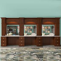 Bureau de réception commercial moderne en MDF avec armoire miroir intégrée, ensemble complet pour bureau/salon de beauté