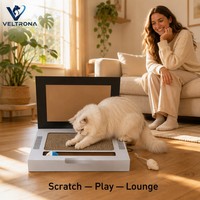Griffoir pour chat en forme d'ordinateur portable, en carton ondulé, design bureau, mobilier interactif, vente en gros