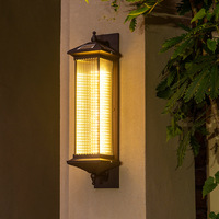 Applique murale LED extérieure Ip55 Retro American Vintage Style Square Design Waterproof Dimmable for Garden Courtyard Use