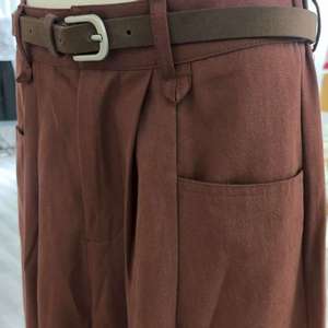 <span class=keywords><strong>Pantaloni</strong></span> Casual a gamba larga estivi rossi Vintage da donna a <span class=keywords><strong>vita</strong></span> <span class=keywords><strong>alta</strong></span> con bottoni con Zip elasticizzati taglia ragazza in Stock - Product Image 3