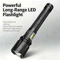 Lampe torche multifonctionnelle à zoom haute intensité COB avec lumière latérale, rechargeable par USB, IP68, pour le camping en plein air et les éclairages d'urgence