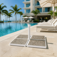 Support de parasol de luxe en marbre massif, style resort, pour hôtels et villas, base de support pour système de protection solaire