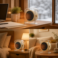 Radiateur soufflant portable Cedar Space 220 V, mini, compact, avec boîtier transparent, pour maison, bureau et intérieur