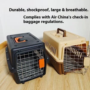 Precio de fábrica, puerta de alambre aprobada por aerolínea portátil, jaula de plástico para mascotas, gatos, cachorros, perros, perrera, jaula transportadora de viaje - Product Image 2