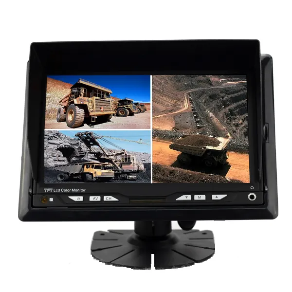 1024*600 7Inch Car Quad View Monitor Display Truck Reverse Monitor 4 Ways Video car monitor