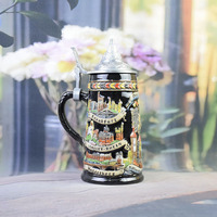 Chope à bière en porcelaine souvenir américain, motifs gaufrés repères emblématiques, double aigle, tasse de collection avec anse, 750 ml, écologique et réutilisable