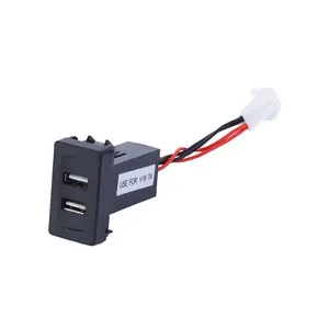 12 V Dual USB Socket Pemasok 2 Port Charger Mobil Usb untuk Untuk VW T4