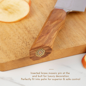 Couteau <span class=keywords><strong>ambre</strong></span> 73 couches en acier damas AUS10 set de couteaux de cuisine set professionnel japonais set de couteaux tranchants avec manche en bois d'olivier - Product Image 3