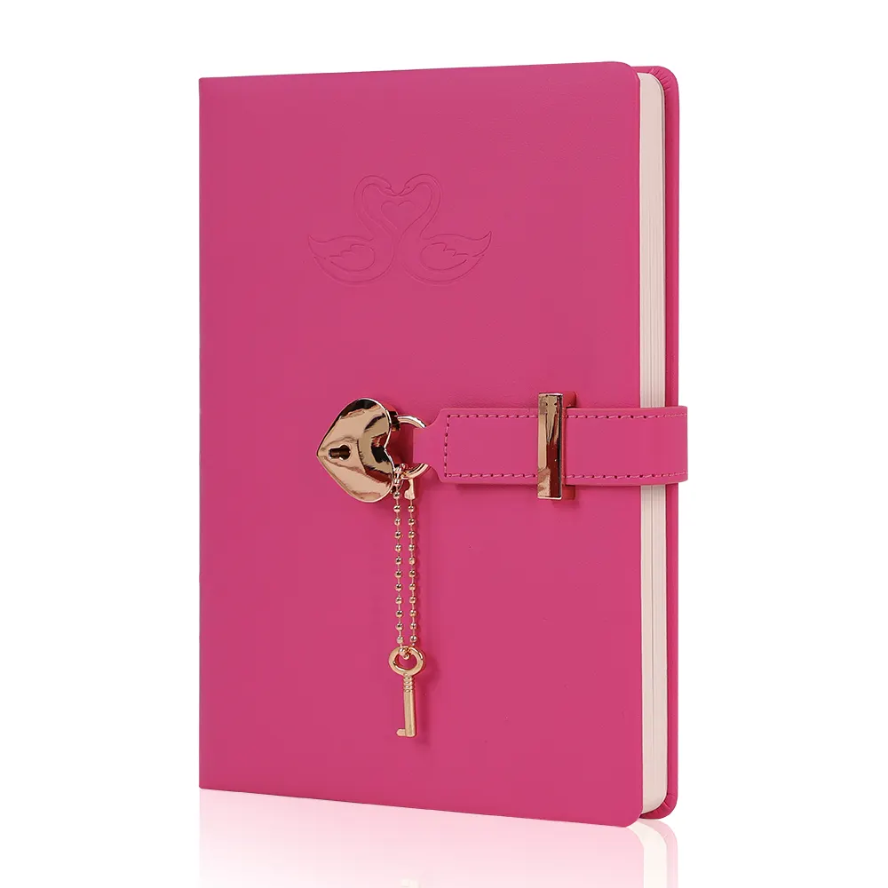 دفتر بغلاف مقوى من الجلد مقاس a5 دفتر يوميات مع قفل