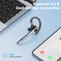 Vente en gros QCC3020 V5.0 Bluetooth Oreillettes à une oreille Double appariement Oreillette Bluetooth mono avec micro pour le travail